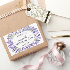 Любовь и Лаванда | Элегантный Цветочный Подарок на 長方形シール