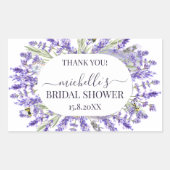 Любовь и Лаванда | Элегантный Цветочный Подарок на 長方形シール (正面)