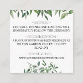 Простые зеленые ботанические листья для свадьбы エンクロージャーカード (裏面)