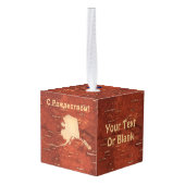 С Рождеством – アラスカオンインナー樺の木樹皮 キューブオーナメント (裏面アングル)