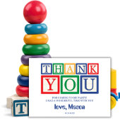 Сute Wooden ABC Blocks Primary Colors サンキューカード