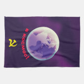 в космос!宇宙!ソ連宇宙美術。 キッチンタオル (横)