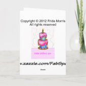 יוםהולדתのヘブライYom Huledetのハッピーバースデーのケーキ カード (裏面)