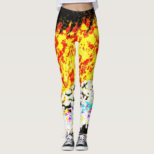 ל״ג בעומרラグBオマー火炎はっきりした レギンス (正面)