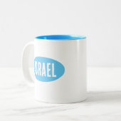 עיצוב ספל קרמיイスラエル淡いブルーのマグカップ ツートーンマグカップ (正面左)