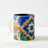 أو Personalized Eid Al-Fitr Traditional Tile Art M ツートーンマグカップ (正面左)