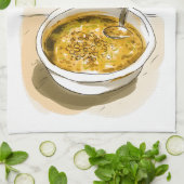 شوربة عدسレンズ類スープ健康ビーガンアラビア食品 キッチンタオル (折り畳み)