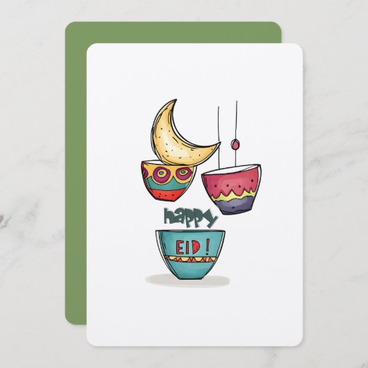عيد سعيد كل عام وانتم بخير ينعاد عليكم – ハッピーイード 招待状 (正面/裏面)