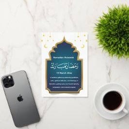 عيد مبارك カードを切る 箔グリーティングカード