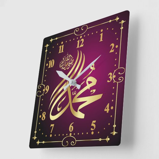 محمدウォールクロック スクエア壁時計 (傾斜)