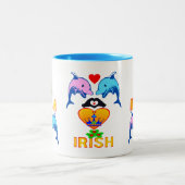 ♥ټ☘アイリッシュフリスキードルフィンカップルクラシックFab ツートーンマグカップ (中央)