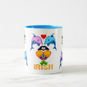 ♥ټ☘アイリッシュフリスキードルフィンカップルクラシックFab ツートーンマグカップ (中央)