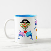 ♥ټ☘アイリッシュフリスキードルフィンカップルクラシックFab ツートーンマグカップ (左)