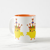 ♥ټ☘王冠アイリッシュクイーンチキンファブクラシックラス ツートーンマグカップ (正面左)
