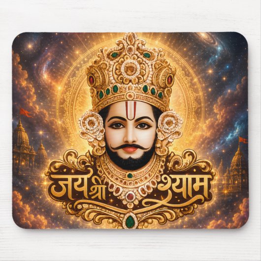 जय श्री खाटू श्याम जी भक्ति कला マウスパッド (正面)