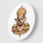 जय श्री खाटू श्याम जी भक्ति कला ラージ壁時計 (傾斜)