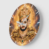 जय श्री खाटू श्याम जी भक्ति कला ラージ壁時計 (傾斜)