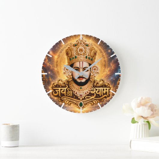 जय श्री खाटू श्याम जी भक्ति कला ラージ壁時計 (ホーム)