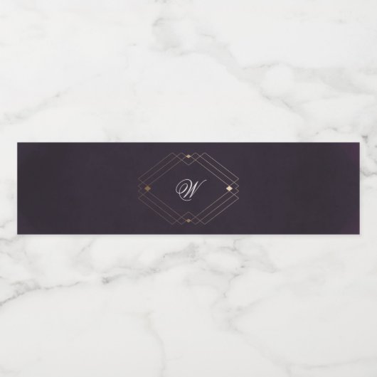 "คลาสสิกโกลด์ดีโคล่าสีม่วงพู่กันคาลิกราฟฟีโมโนแกรม ペットボトルラベル (シングルラベル)