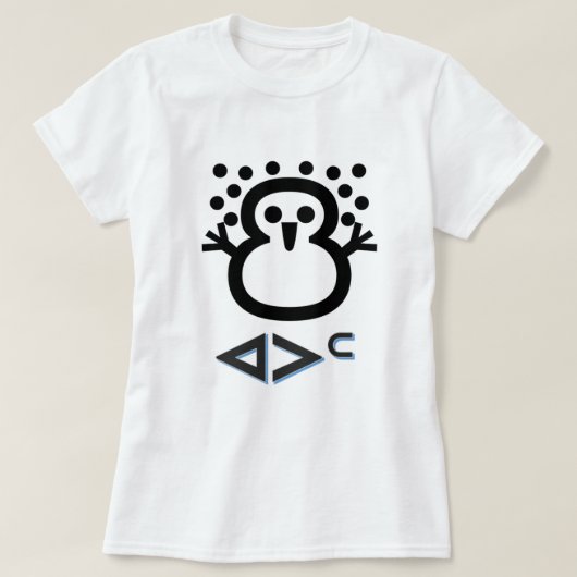 ᐊᐳᑦ – イヌクティトットの雪 Tシャツ (デザイン正面)