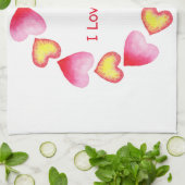 あсなたを愛するロマンチックなバレンタインデー キッチンタオル (折り畳み)