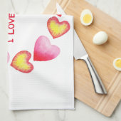 あсなたを愛するロマンチックなバレンタインデー キッチンタオル (四つ折り)