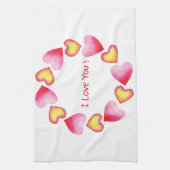 あсなたを愛するロマンチックなバレンタインデー キッチンタオル (縦)