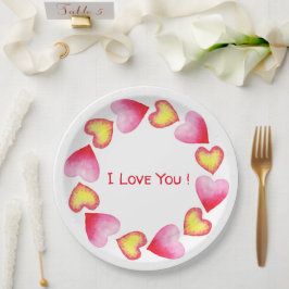 あсなたを愛するロマンチックなバレンタインデー ペーパープレート