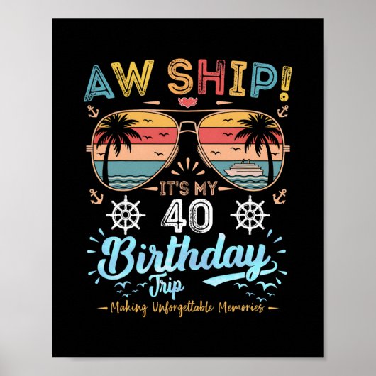 あぁ船!40歳の誕生日旅行 誕生日クルーズ ポスター (正面)