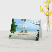 あぁ退職リラックス後はビーチだ カード (黄色い花)