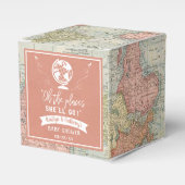 「あぁ、どこに行くんだ！」 旅行マップ赤ちゃんシャワー フェイバーボックス (正面サイド)