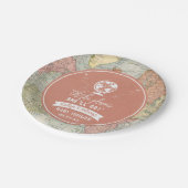 「あぁ、どこに行くんだ!」 旅行マップ赤ちゃんシャワー ペーパープレート (アングル)