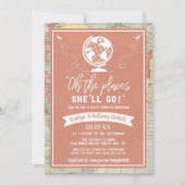 「あぁ、どこに行くんだ！」 旅行マップ赤ちゃんシャワー 招待状 (正面)