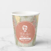 「あぁ、どこに行くんだ!」 旅行マップ赤ちゃんシャワー 紙コップ (正面)