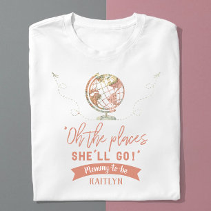 「あぁ、どこに行くんだ！」 旅行マップ赤ちゃんシャワー Tシャツ