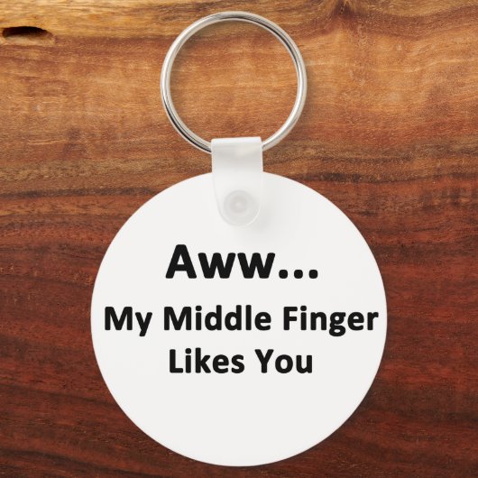 あぁ…中指がお前のこと好き キーホルダー (正面)