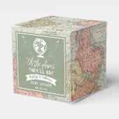 「あぁ、行く場所だ!」 旅行マップ赤ちゃんシャワー フェイバーボックス (正面サイド)