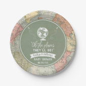 「あぁ、行く場所だ!」 旅行マップ赤ちゃんシャワー ペーパープレート (正面)