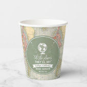 「あぁ、行く場所だ！」 旅行マップ赤ちゃんシャワー 紙コップ (正面)