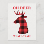 ああおもしろい鹿どのような年の赤いバッファローの助け鹿 シーズンポストカード (正面)