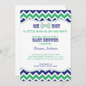 ああちょうネクタイのベビーシャワーの招待 招待状 (正面/裏面)