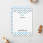 ああちょうネクタイの男の子のベビーシャワーはノート感謝していしています ノートカード (正面/裏面インサイチュ)