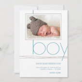 ああカスタムな写真の誕生の発表 案内状 (正面)