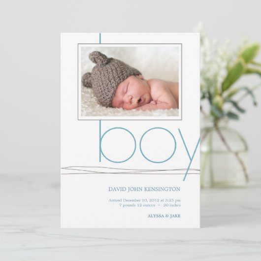 ああカスタムな写真の誕生の発表 案内状 (スタンド正面)