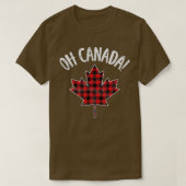ああカナダ!Plaid Maple Leaf Canadian 動揺して (1) Tシャツ (デザイン正面)