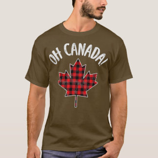 ああカナダ!Plaid Maple Leaf Canadian 動揺して (1) Tシャツ