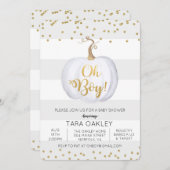 ああカボチャグリッターのベビーシャワーの招待状 招待状 (正面/裏面)