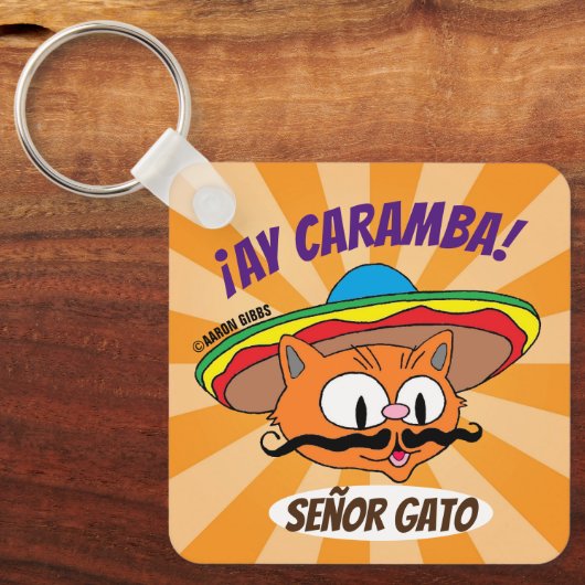 ああカラムバ!キャットセニョール・ガトおもしろい氏 キーホルダー (正面)