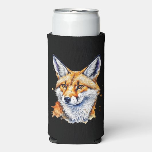 ああキツネだ！水おもしろい色キツネ引用文 スリム缶クーラー (Seltzer正面)