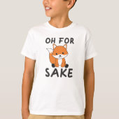 ああキツネ酒おもしろいキツネプリン Tシャツ (正面)